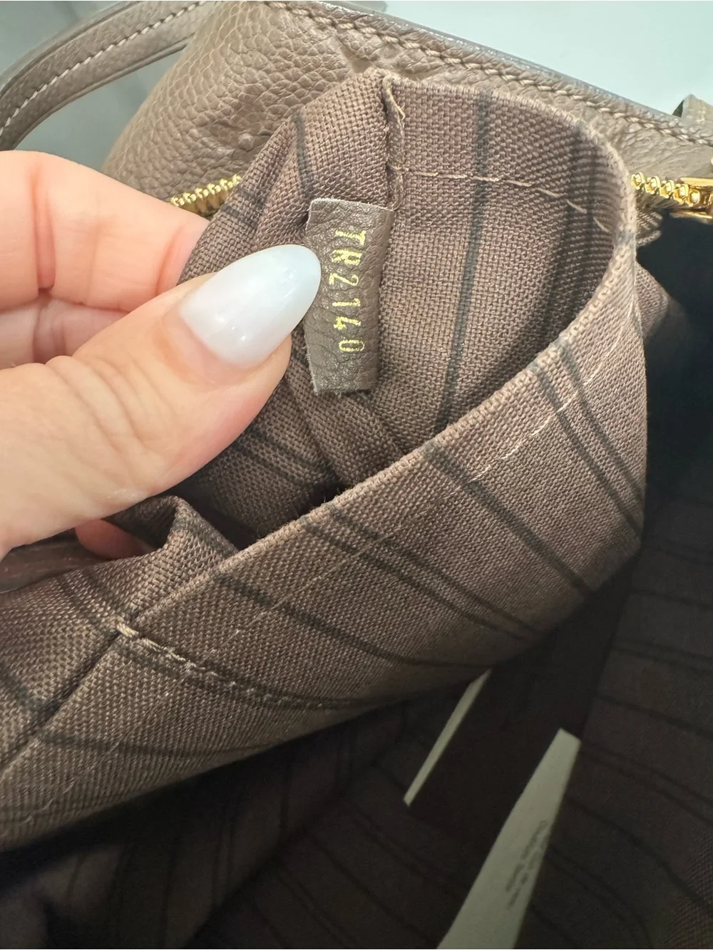 Louis Vuitton Inspiree Taupe Brown Shoulder Bag with Gold Hardware